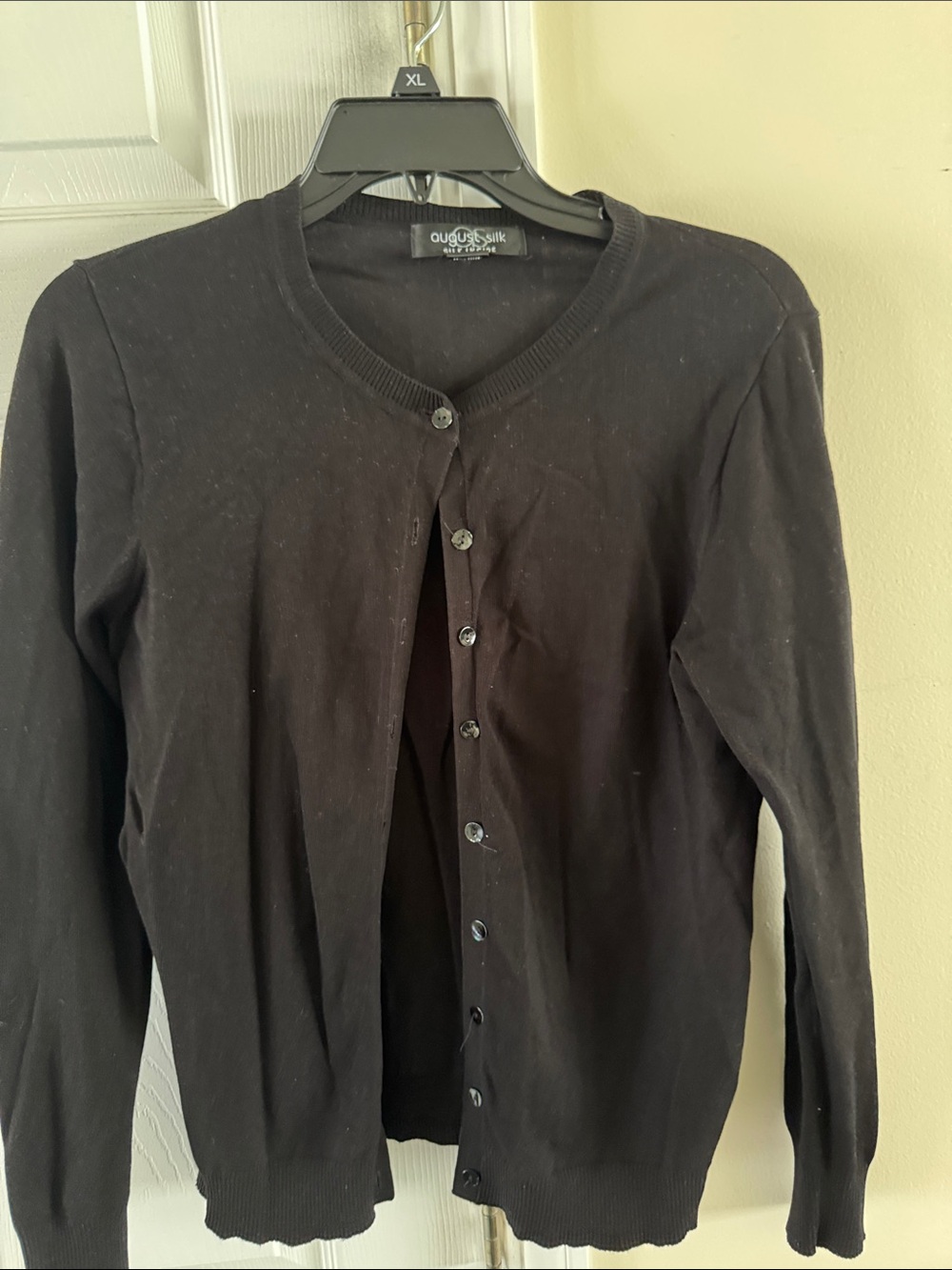 august silk Black Button-Front women Cardigan